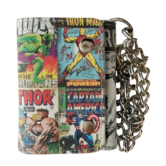 Avengers Trifold Leather Chain Wallet - Picture 1 of 5